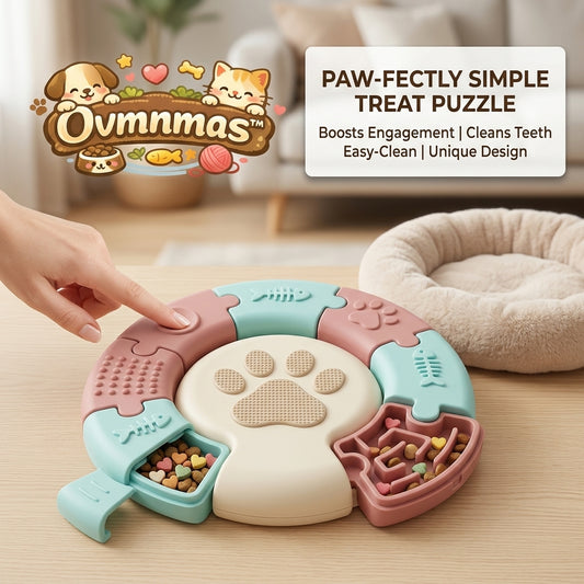 Ovmnmas™ Interactive Pet Puzzle Feeder – Dog & Cat Slow Eating Toy for Mental Stimulation, Enrichment & Boredom Relief – Durable, Non-Slip & Easy-Clean Treat Dispenser